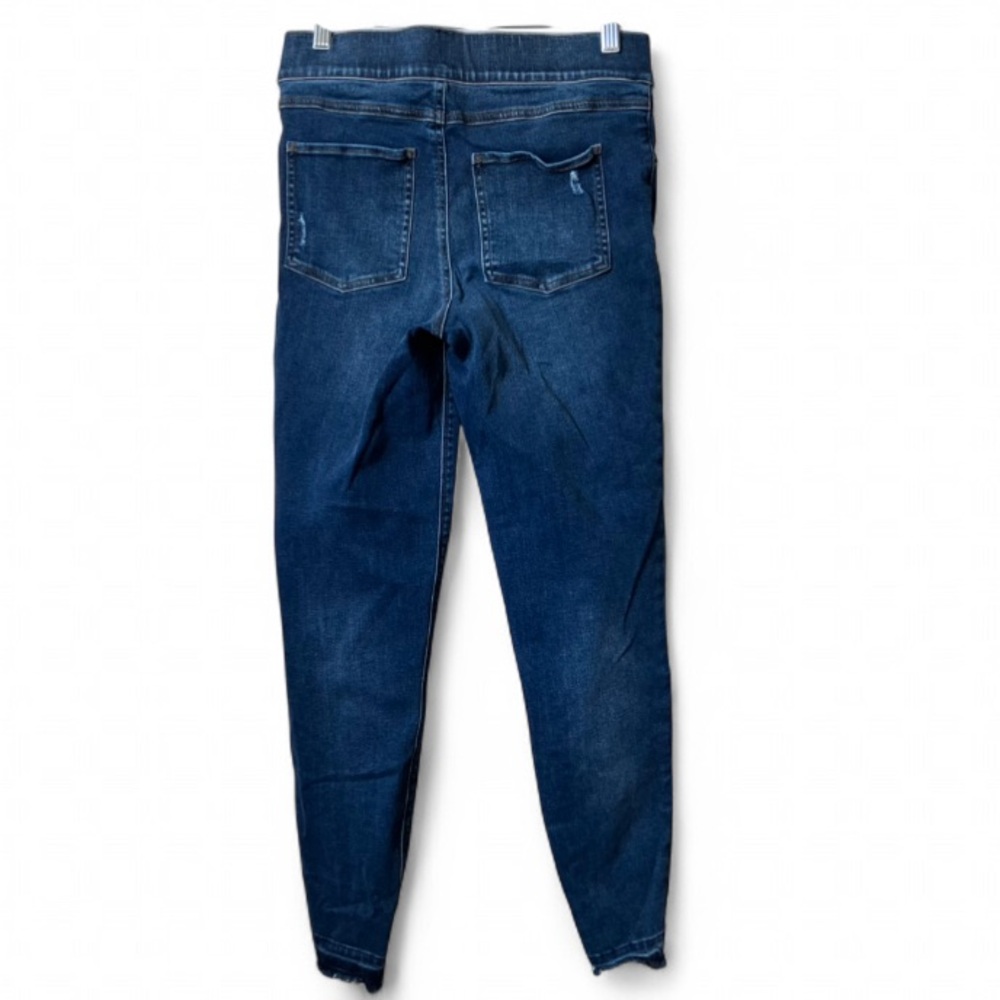 Spanx Distressed High Rise Pull on Ankle Skinny Denim Jeans size Medium - Picture 3 of 9